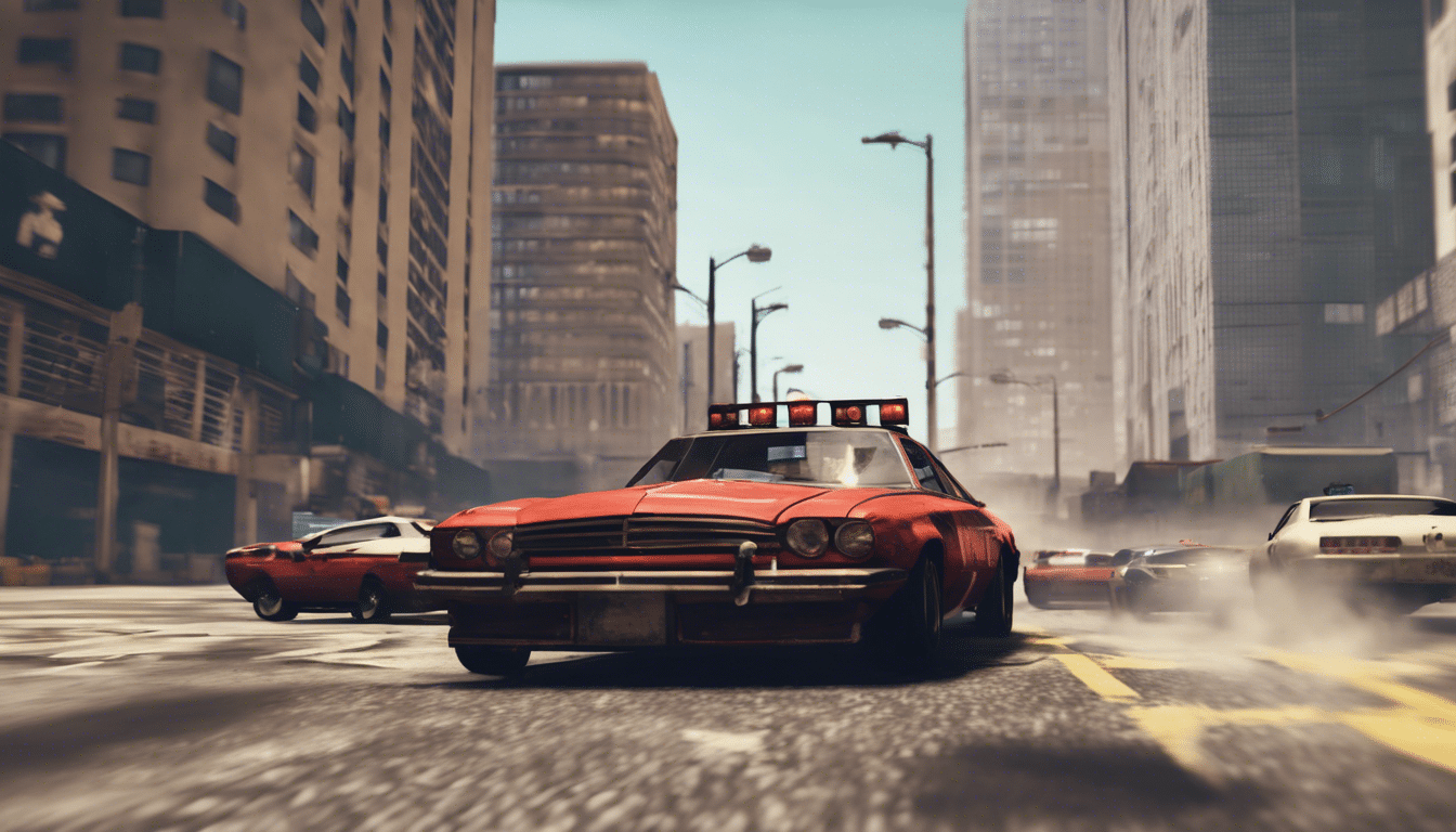 découvrez comment se déroule une course-poursuite effrénée dans la ville dans ce jeu vidéo gta.